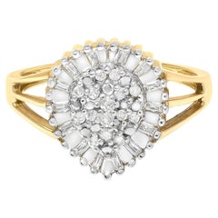 10K Gelbgold 1/4 Cttw Diamant Cocktail Ring