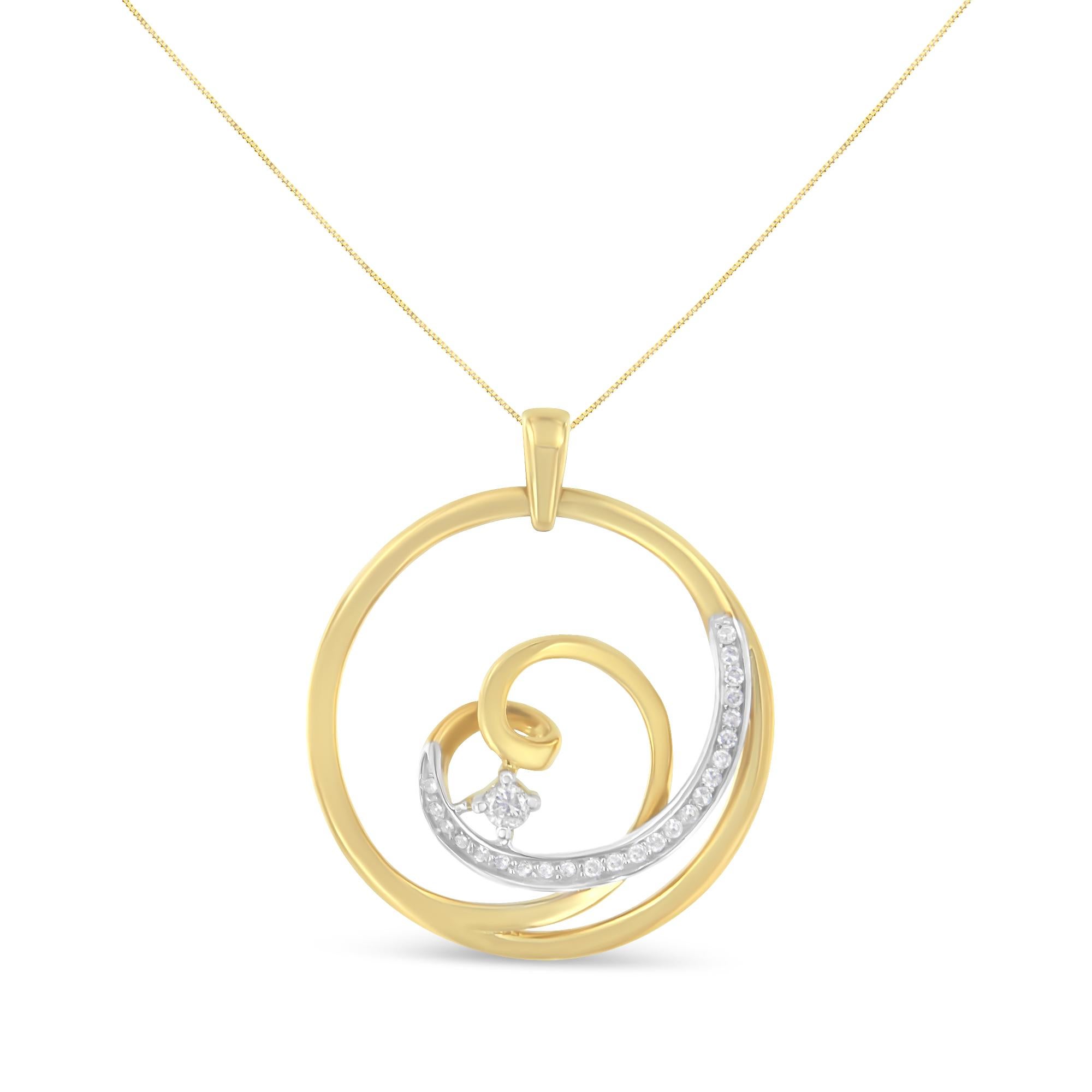 A forever favorite, this dazzling heart accent pendant will make a fantastic addition to your wardrobe. The circular pendant captures the sparkling round cut diamond and a diamond solitaire as well. Framed in a stunning design, the neckpiece is