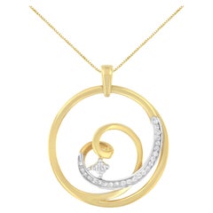 Collana con ciondolo a forma di cuore in oro giallo 10k con diamante da 1/6 carati