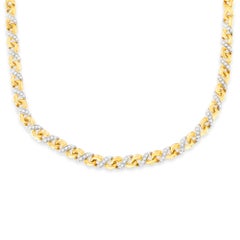 10k Gelbgold 1 Cttw Diamant Riviera Statement Anhänger Halskette'J-K, I2-I3'