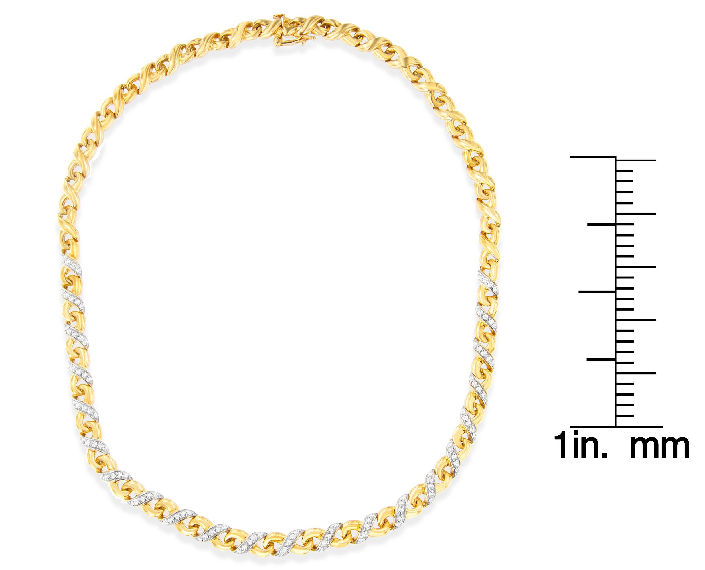 Collier en or jaune 10k à pendentif Riviera avec 1 cttw de diamant 