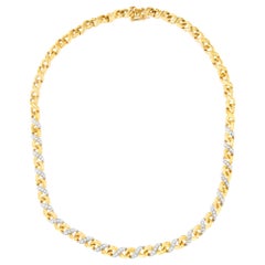 10k Yellow Gold 1 Cttw Diamond Riviera Statement Pendant Necklace'J-K, I2-I3'