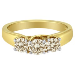 10K Yellow Gold 1.0 Carat Diamond 3-Stone Ring