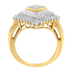 10K Yellow Gold 1.0 Carat Diamond Ballerina Ring