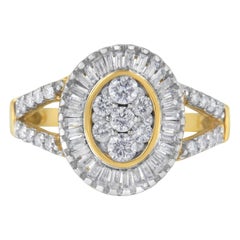 Anello Cocktail in oro giallo 10K con diamante da 1,0 carati
