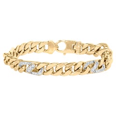 10K Gelbgold 1,0 Karat Diamant Miami Cuban Link Herrenarmband  - 8,5 Zoll