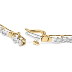 Pulsera de eslabones con diamantes en canal talla baguette de 1,00 qt de oro amarillo de 10k