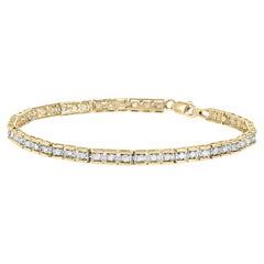 10K Yellow Gold 1.00 Cttw Diamond Channel Set Style 7" Tennis Bracelet
