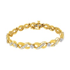 10K Yellow Gold 1.0cttw Round Cut Diamond Infinite Love Bracelet