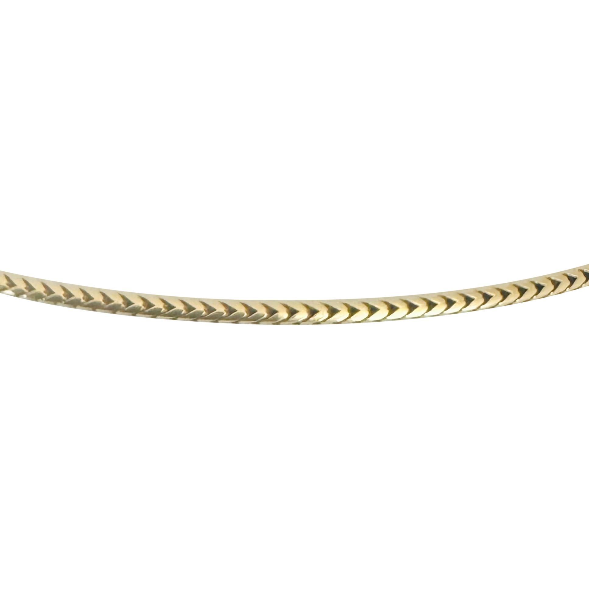 10k Yellow Gold 11.5g Solid Thin 1.7mm Squared Franco Link Chain Necklace 26