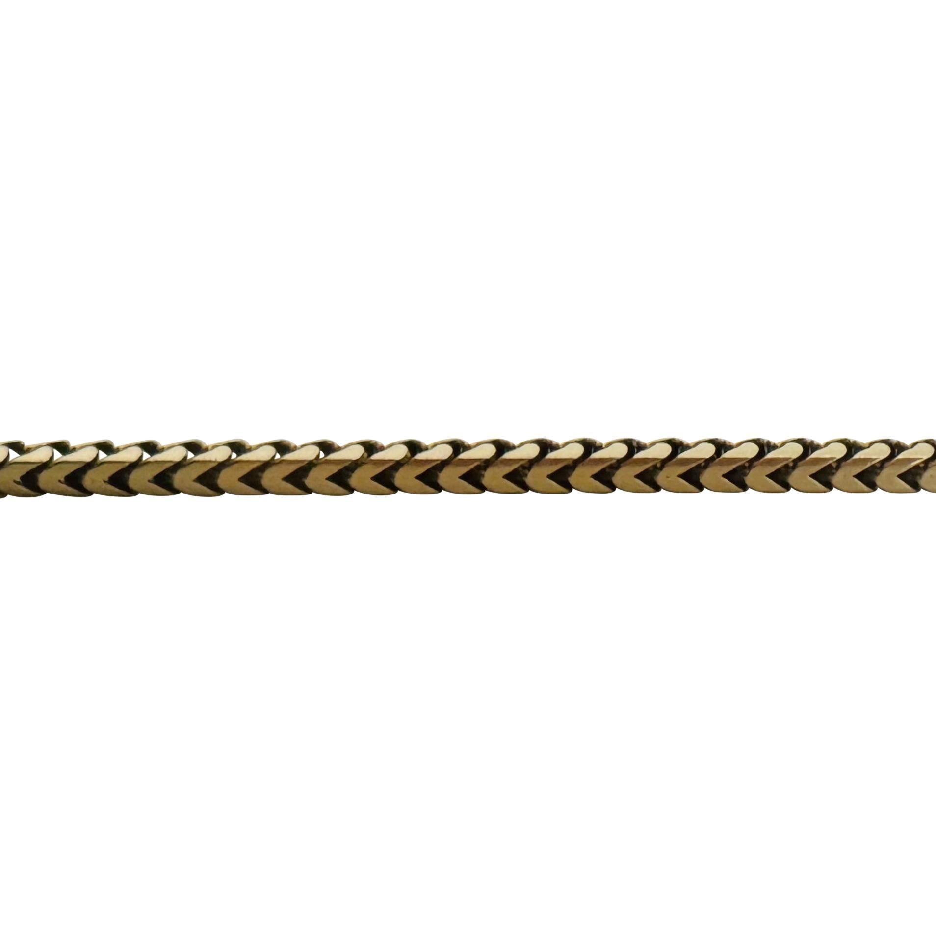 Women's 10k Yellow Gold 11.5g Solid Thin 1.7mm Squared Franco Link Chain Necklace 26