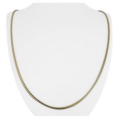 10k Gelbgold 11,5g solide dünne 1,7mm quadratische Franco Link Kette Halskette 26"