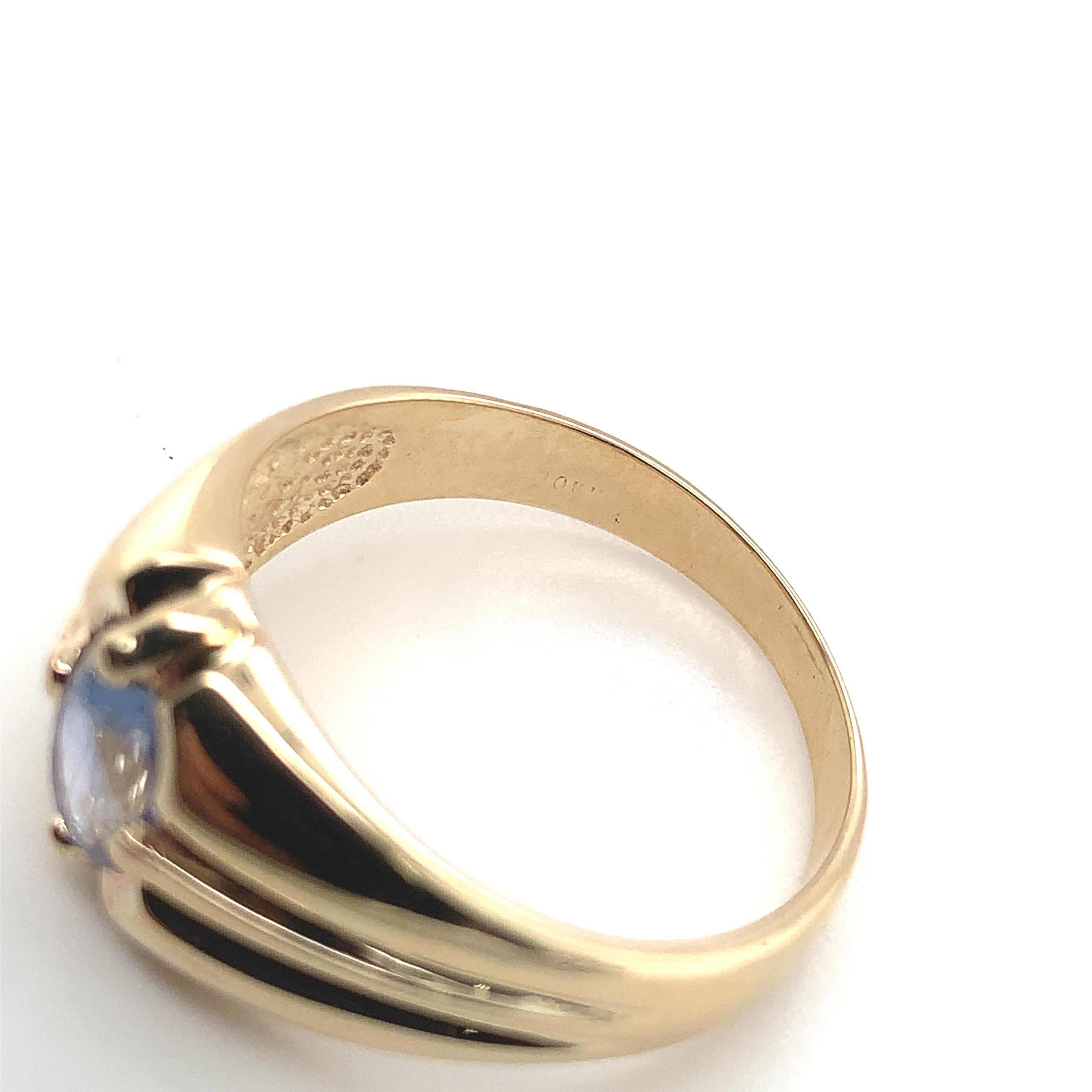 10K yellow gold 1.19ct Sapphire Men's Ring For Sale 5
