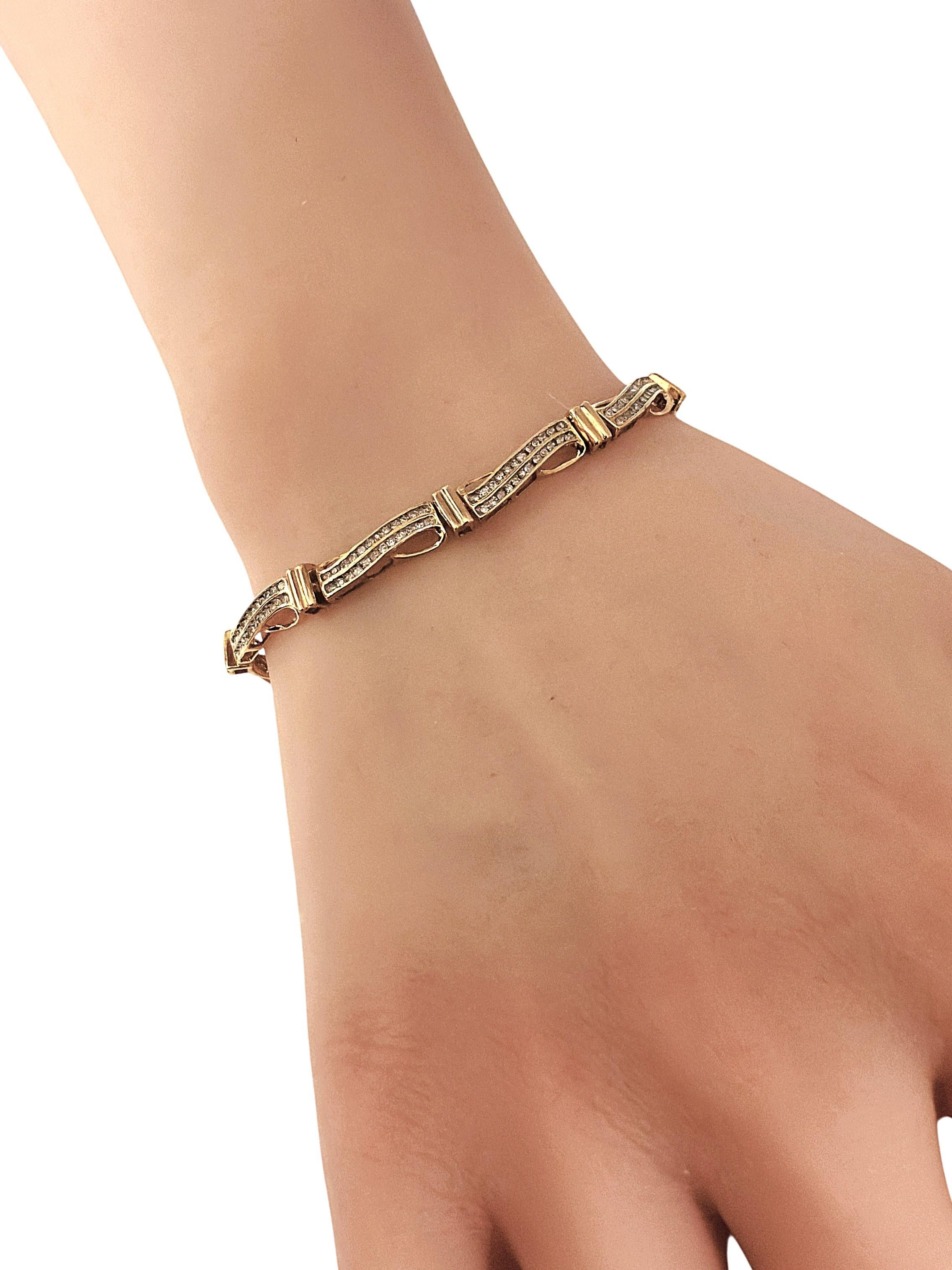 Bracciale A Link in oro giallo 10K da 1,20 carati e 240 diamanti, 7 pollici in vendita 5