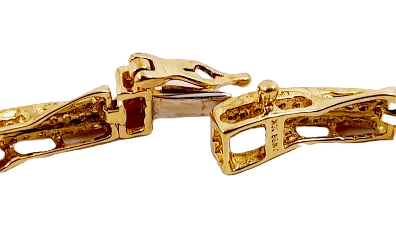 Taglio brillante Bracciale A Link in oro giallo 10K da 1,20 carati e 240 diamanti, 7 pollici in vendita