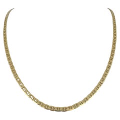 Collar de cadena de eslabones Mariner de oro amarillo macizo de 10k 12,6 g y 3,5 mm Italia 22