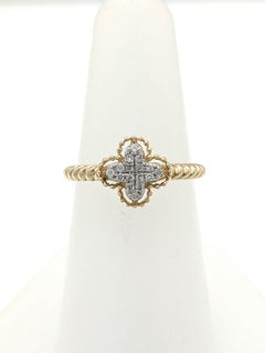 10 Karat Yellow Gold .12 Carat Diamond Clover Ring