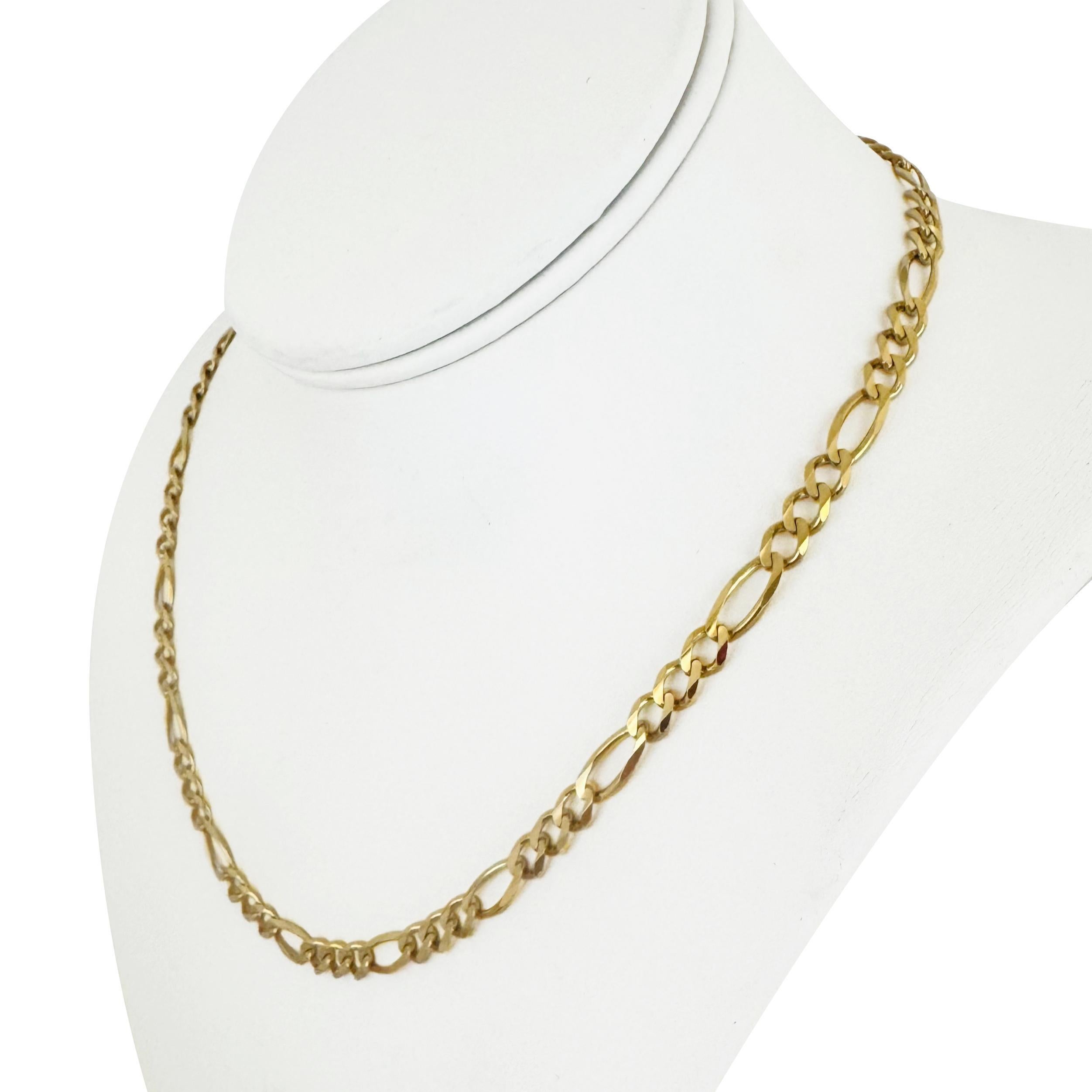 10k Yellow Gold 13g Semi Solid 5mm Figaro Link Chain Necklace Canada 18