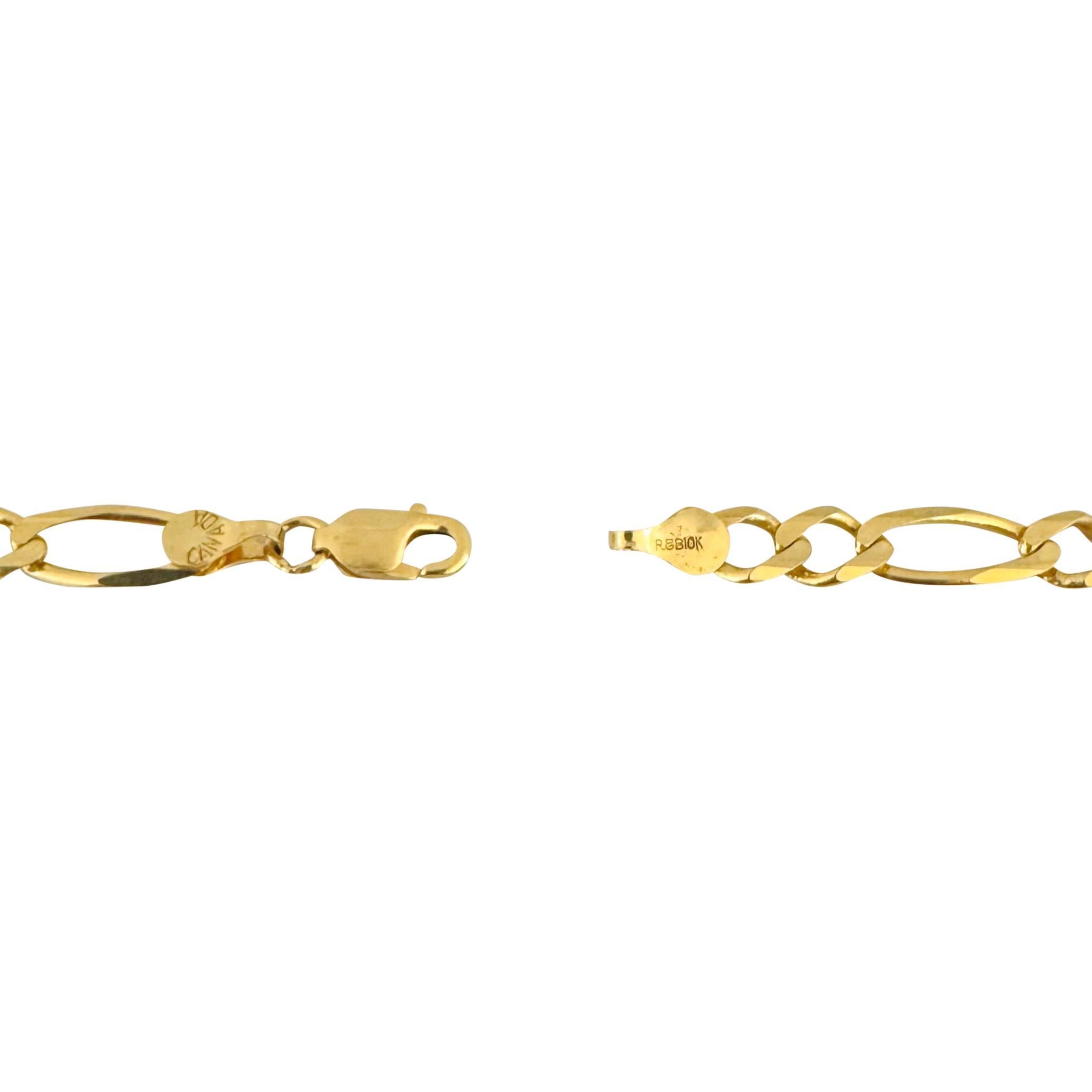10k Yellow Gold 13g Semi Solid 5mm Figaro Link Chain Necklace Canada 18