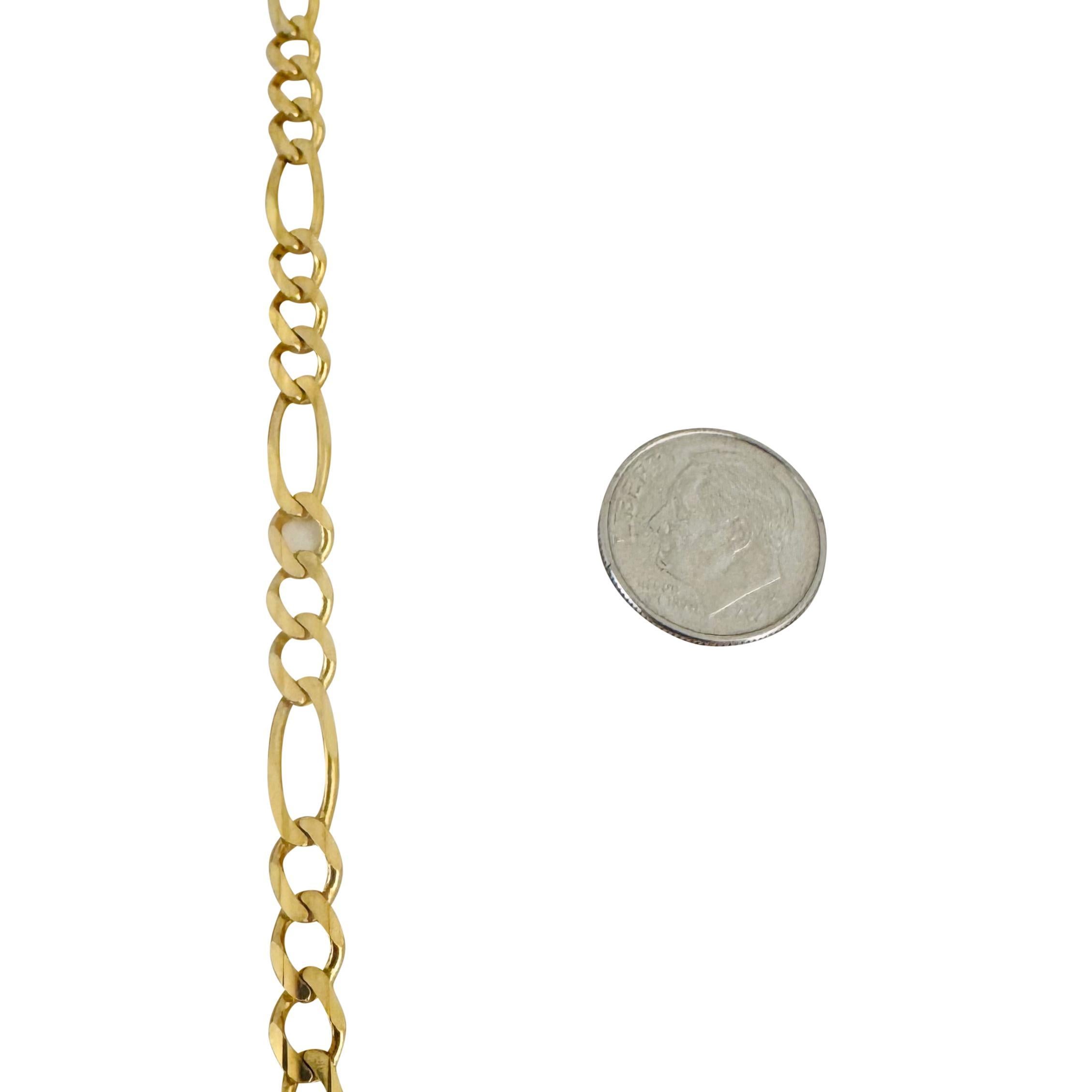 10k Yellow Gold 13g Semi Solid 5mm Figaro Link Chain Necklace Canada 18