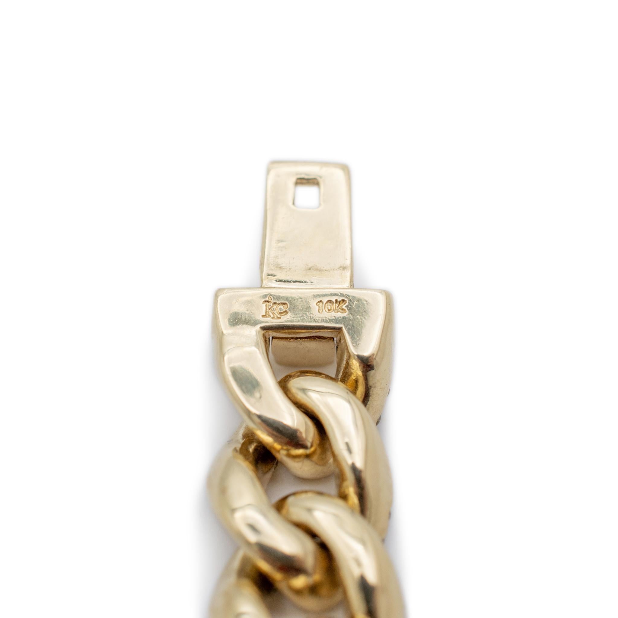 10K Gelbgold 15,08 Karat Pave Diamant Kubanische Gliederkette Halskette für Damen oder Herren im Angebot