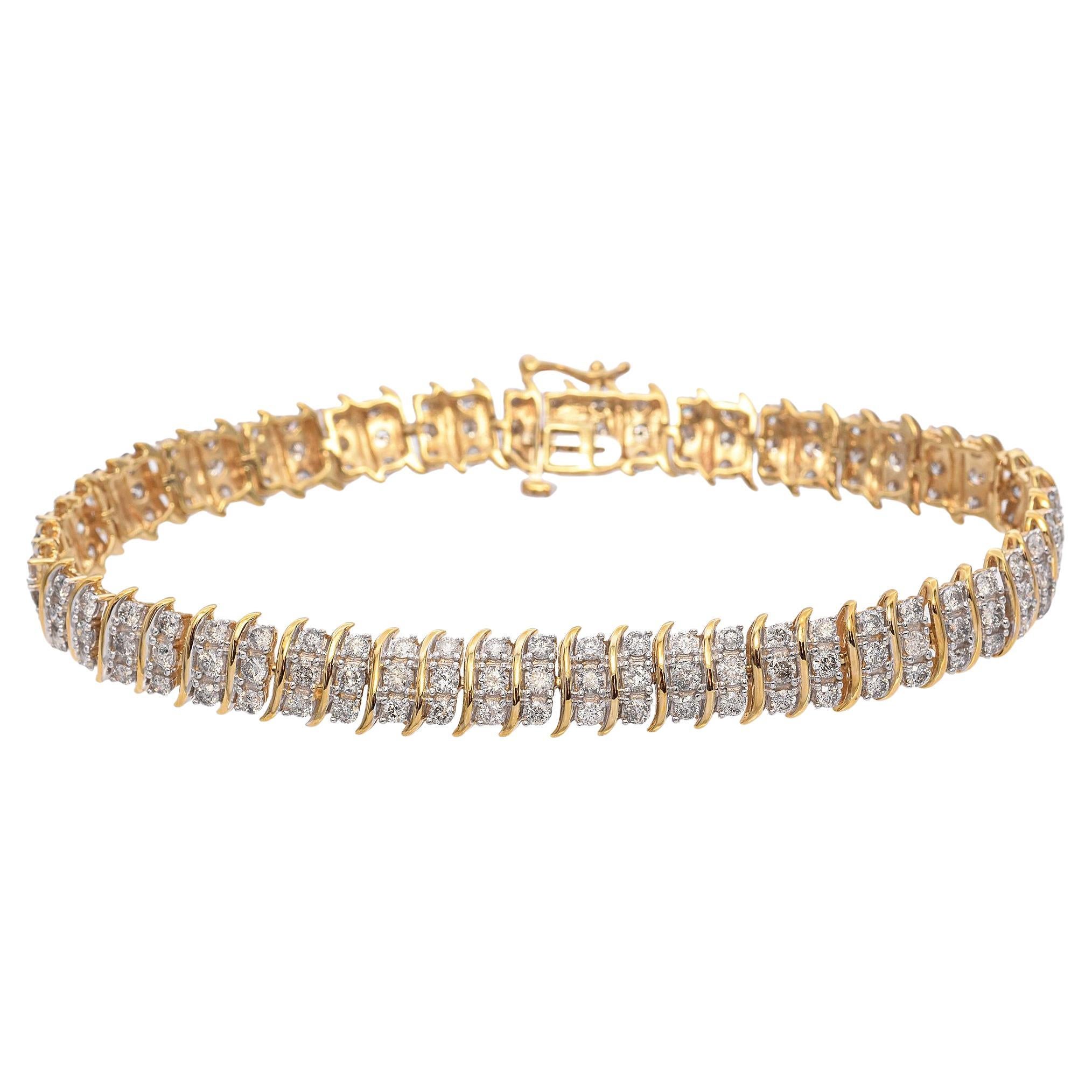 10K Yellow Gold 1.62 TCW Diamond Link Bracelet