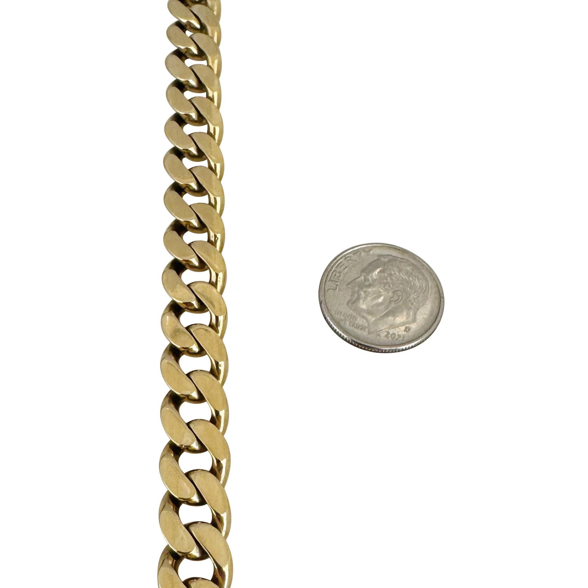 10k Gelbgold 180g massive schwere 9,5 mm lange kubanische Gliederkette Halskette 36