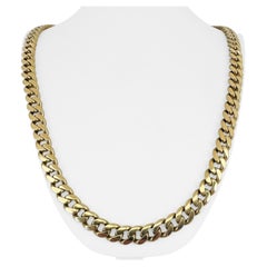 10k Gelbgold 180g massive schwere 9,5 mm lange kubanische Gliederkette Halskette 36"
