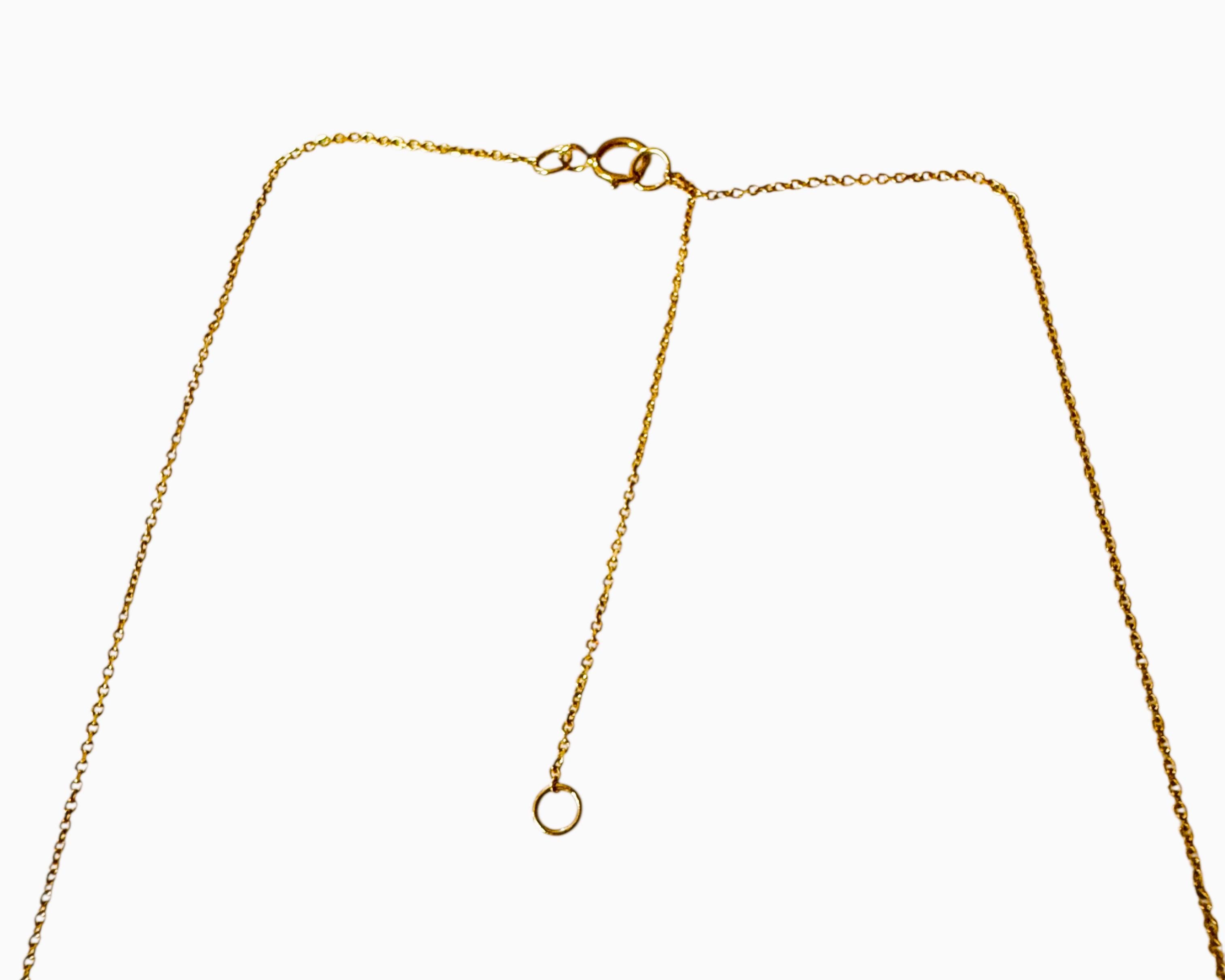 Collier en or jaune 10k, diamant taille brillant Saturn Y Split Drop Necklace en vente 8