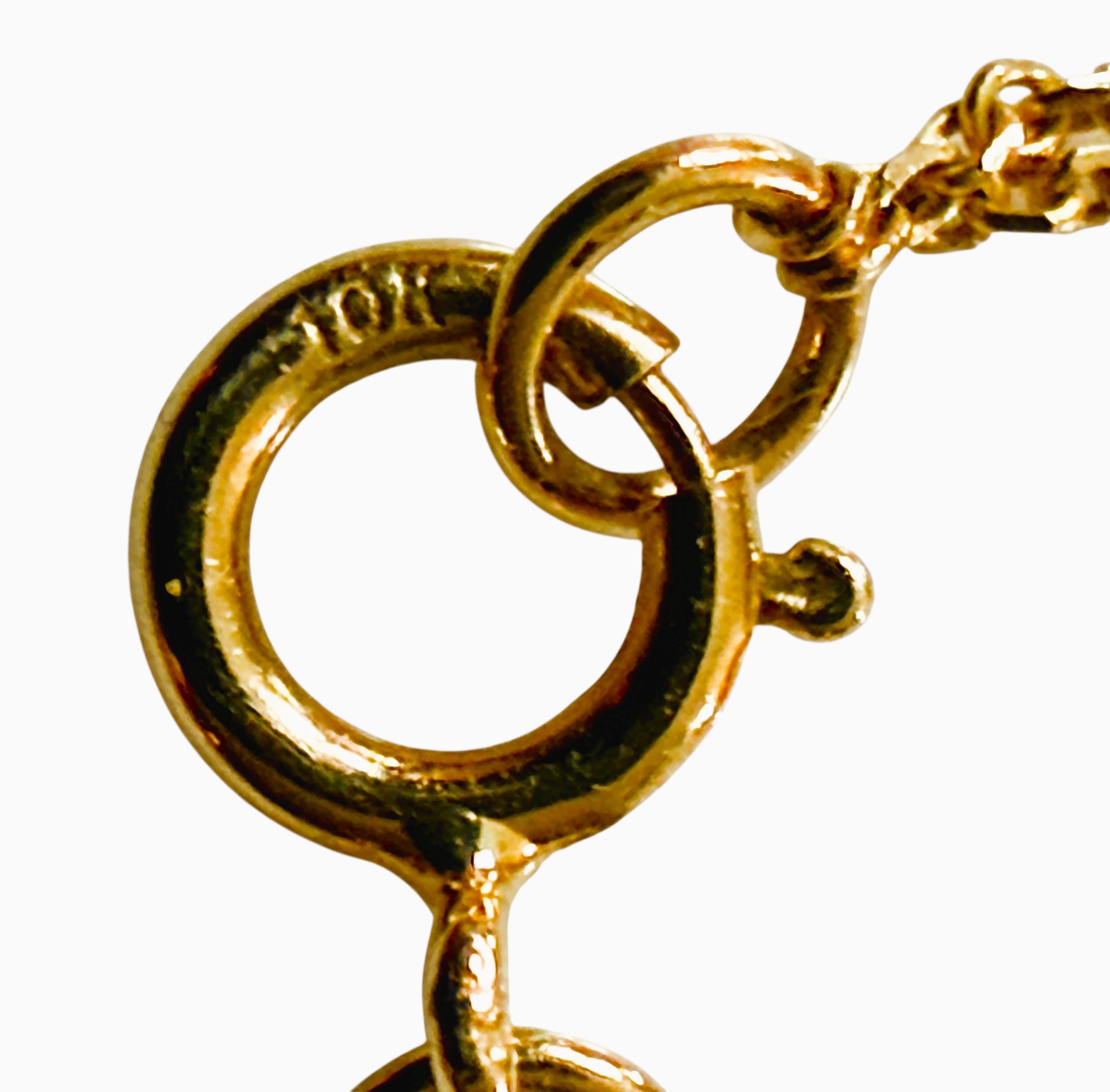 Collier en or jaune 10k, diamant taille brillant Saturn Y Split Drop Necklace en vente 9