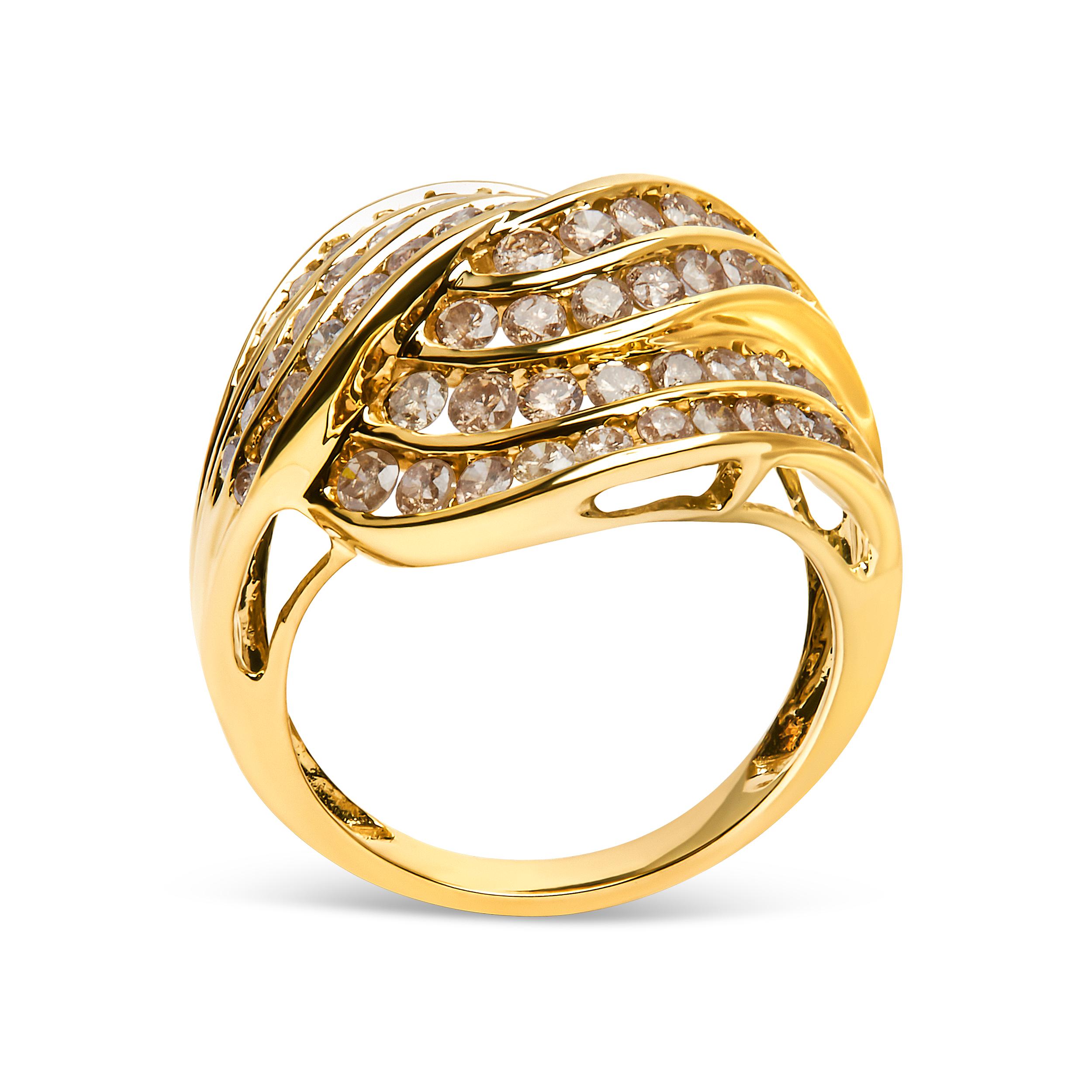 in vendita:  Anello a spirale con diamanti incastonati a canale in oro giallo 10K da 2,0 Cttw 3