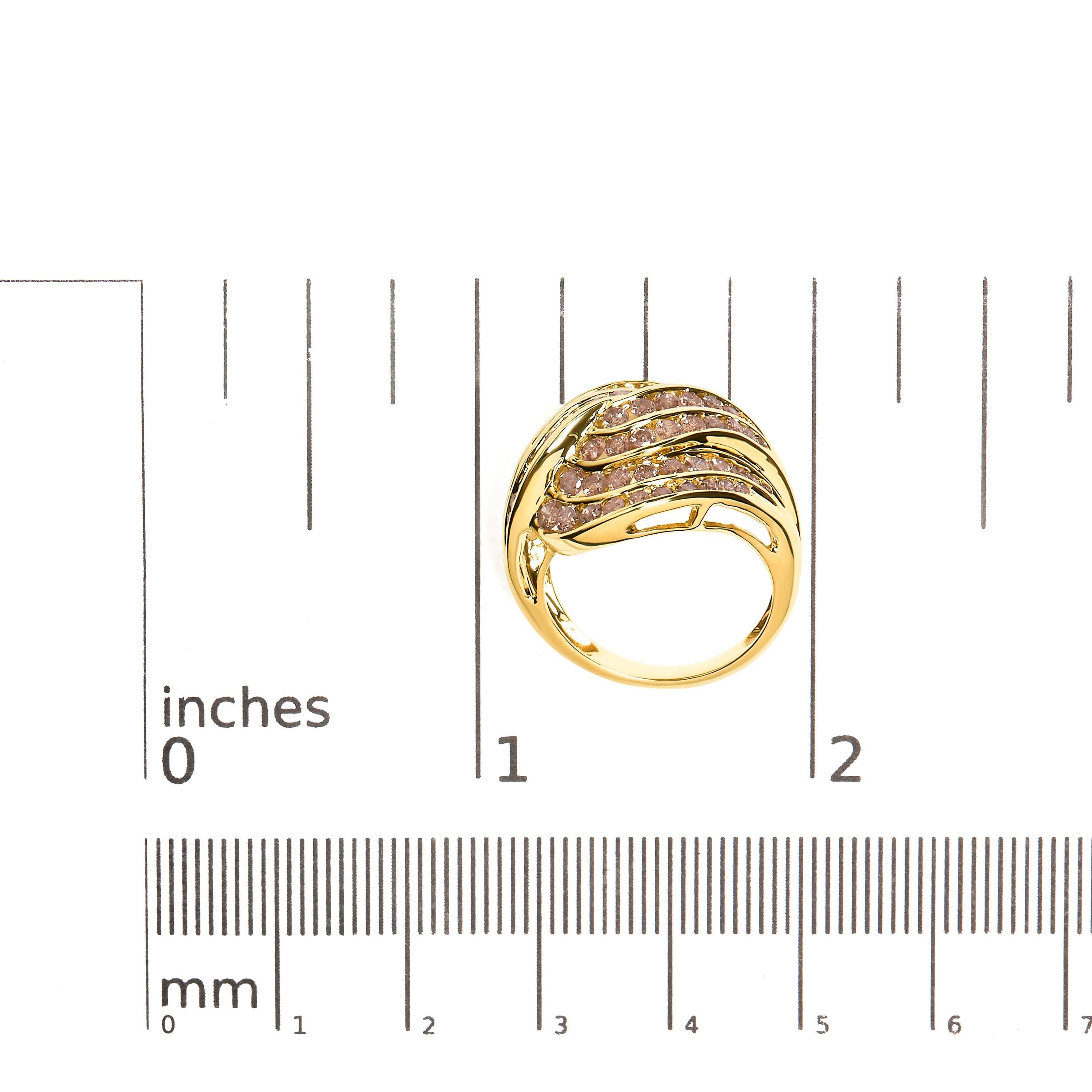 in vendita:  Anello a spirale con diamanti incastonati a canale in oro giallo 10K da 2,0 Cttw 4
