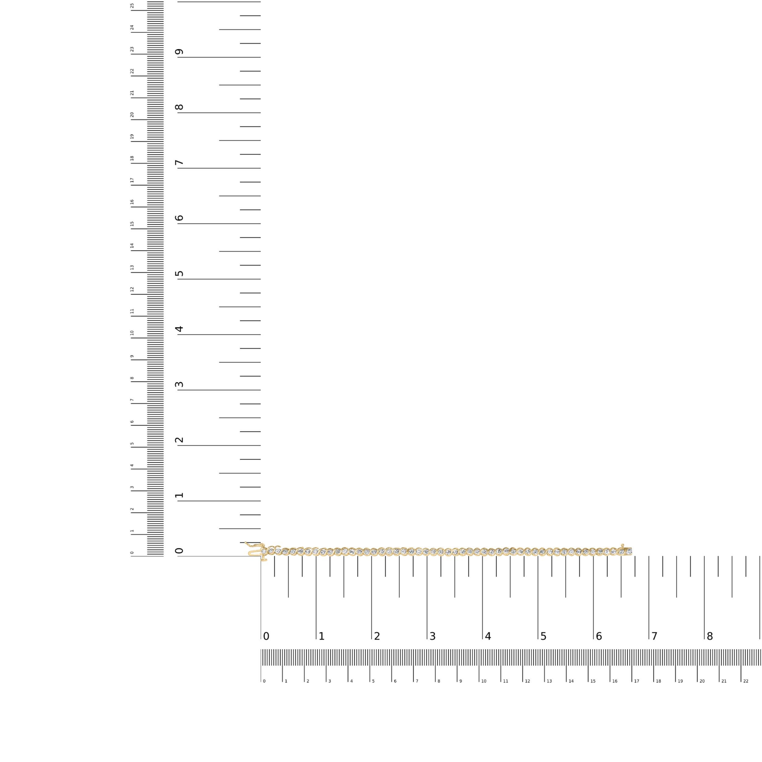 De las mujeres Pulsera de oro amarillo de 10 quilates con diamantes talla redonda de 2,00 qt y eslabón en S de 7 pulgadas