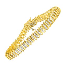 10K Yellow Gold 2.00 Carat Diamond Wrap and S Link Bracelet