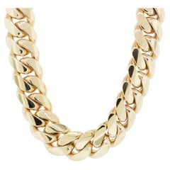 10k Yellow Gold 20mm Cuban Link 22 inch Chain Necklace