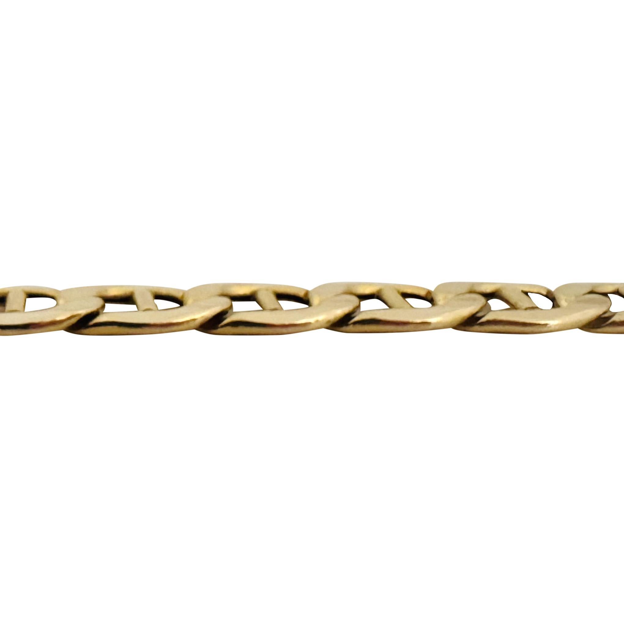 10k Yellow Gold 21.4g Hollow Polished 8mm Mariner Link Chain Necklace Italy 24