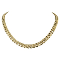 Collier en or jaune 10k 27.6g Semi Solid 7.5mm Cuban Link Chain 18" (chaîne à maillons cubains)