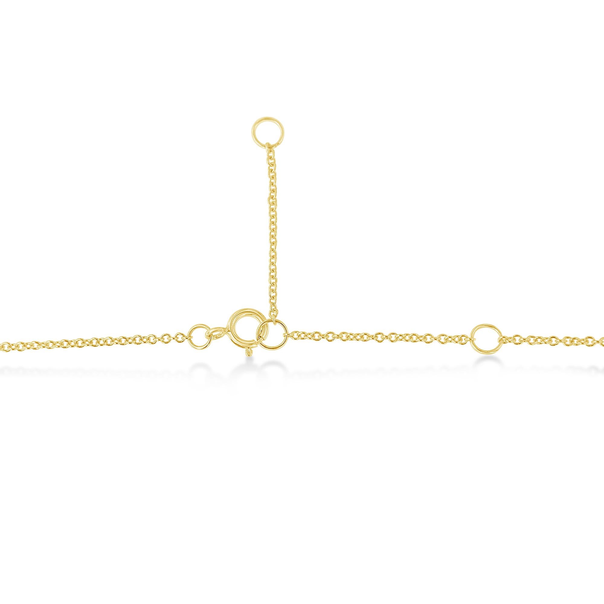 Round Cut 10k Yellow Gold 3/10 Carat Diamond Bezel-Set Solitaire Pendant Necklace