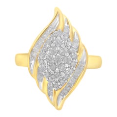 10K Yellow Gold 3/4 Cttw Diamond Cocktail Ring (I-J Color, I2-I3 Clarity)