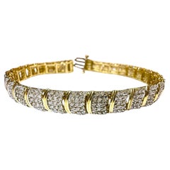 10K Yellow Gold 3.0 Carat Diamond JAFA Tennis Bracelet 6.75 Inches