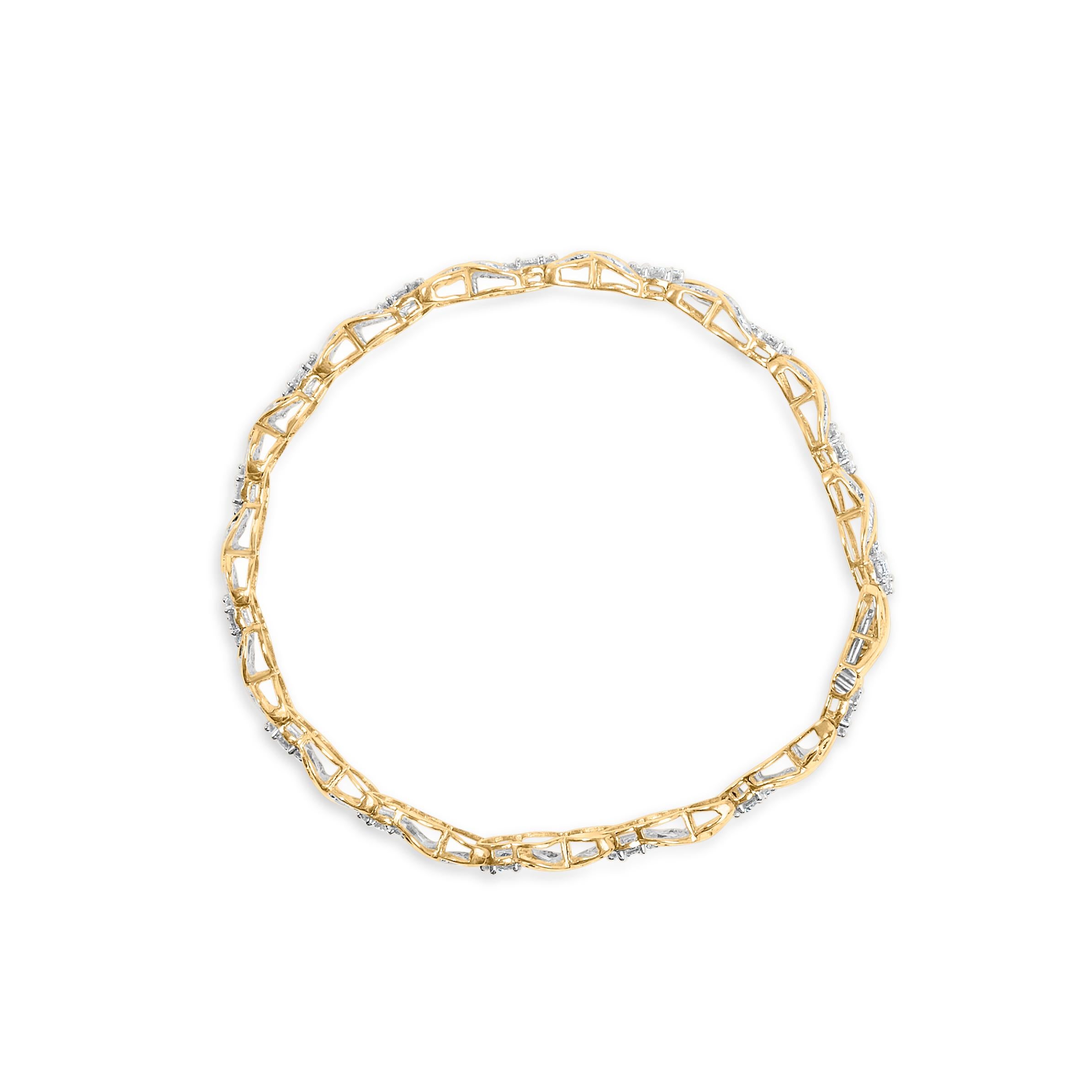 Modern 10K Yellow Gold 3.00 Cttw Diamond 'XOXO' Floral Design 7.50