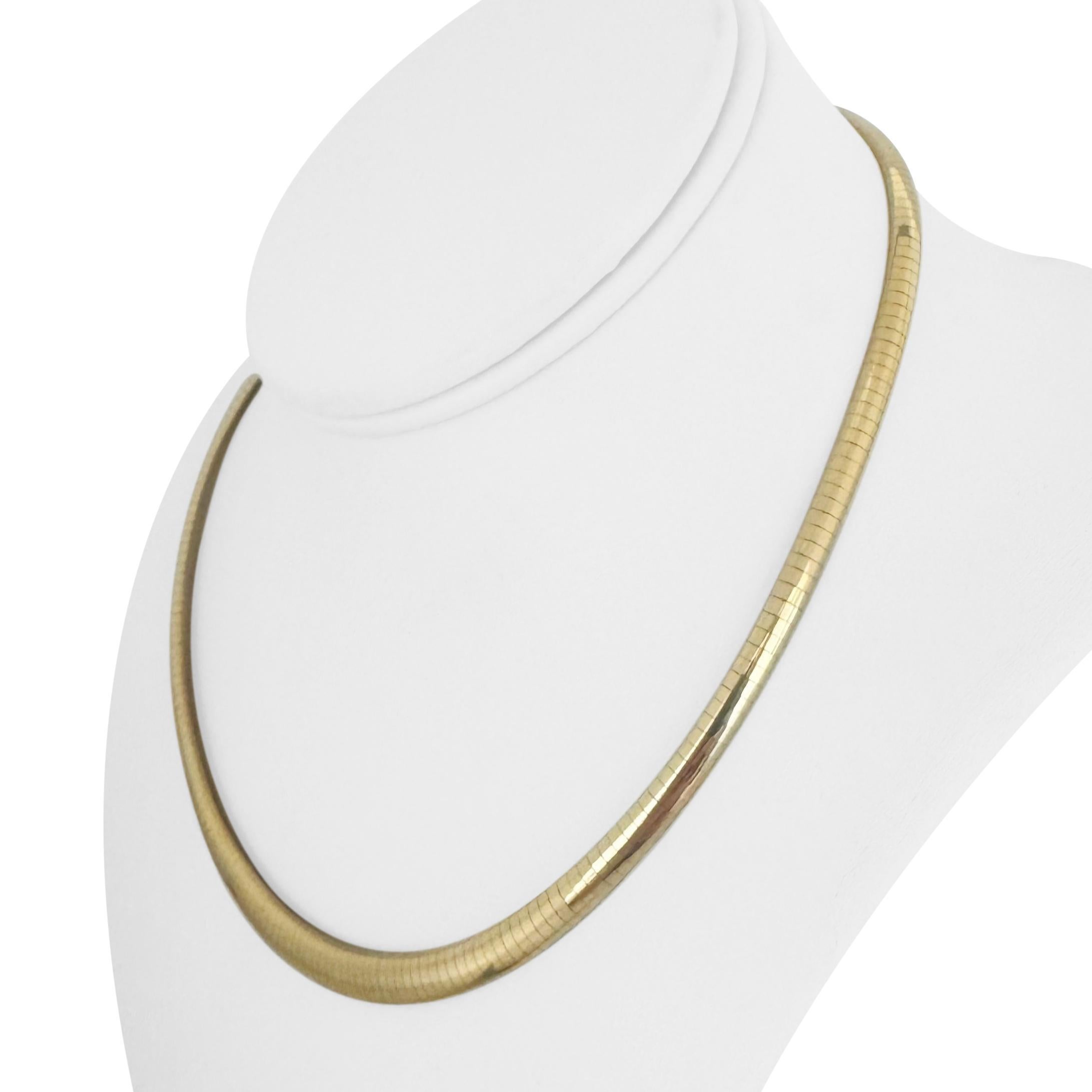 10k Gelbgold 30,3g massive abgestufte Omega-Gliederhalskette Italien 17