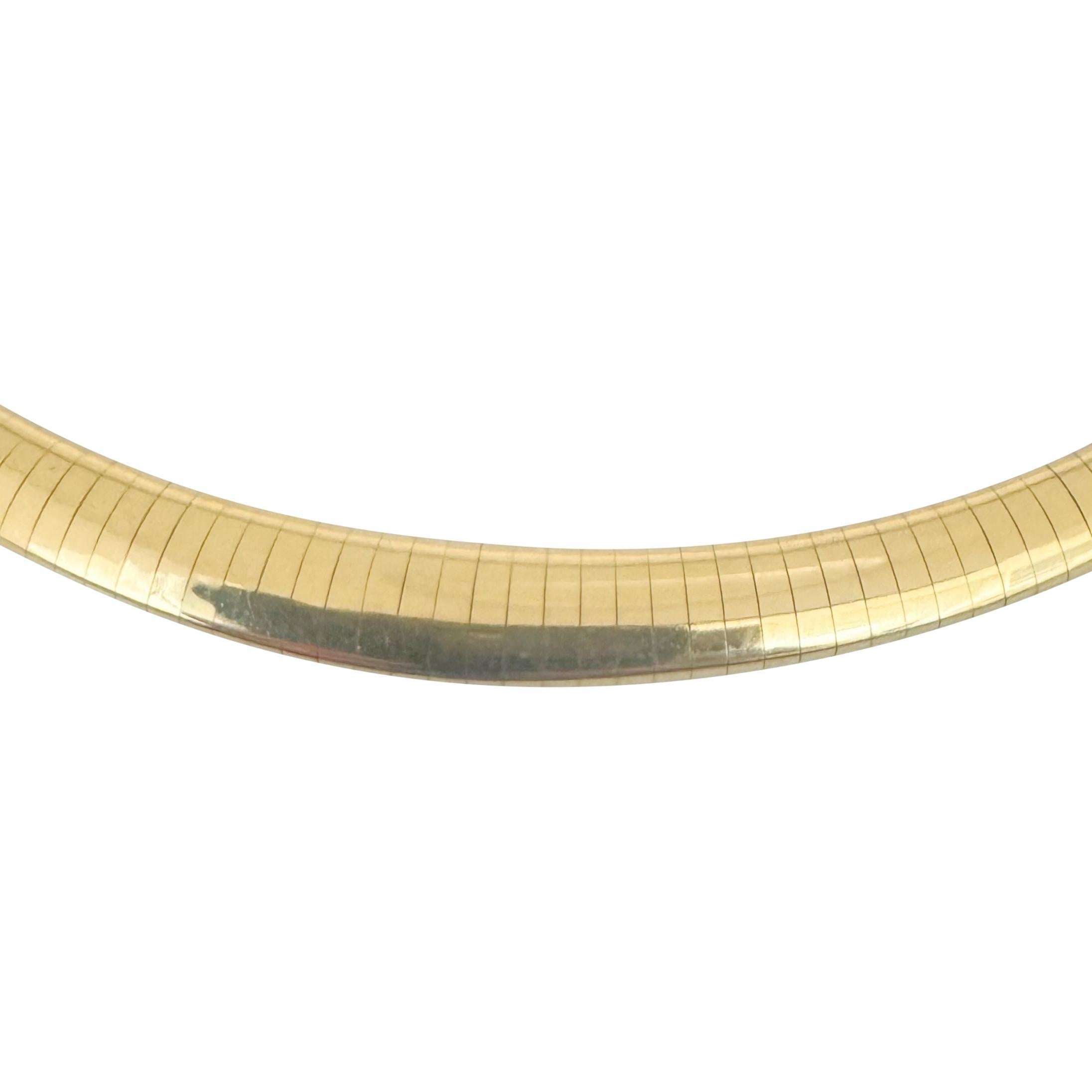 10k Gelbgold 30,3g massive abgestufte Omega-Gliederhalskette Italien 17
