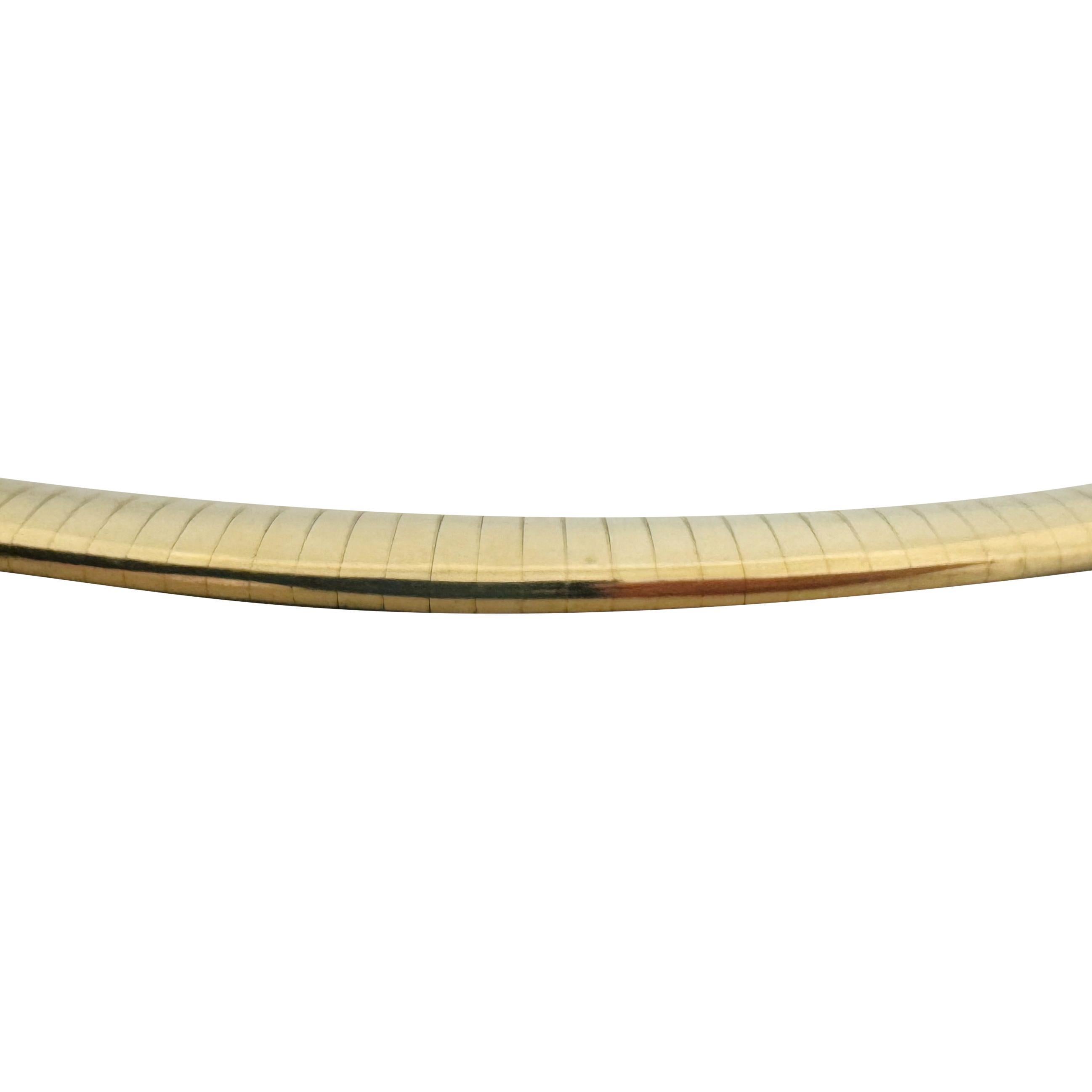 10k Gelbgold 30,3g massive abgestufte Omega-Gliederhalskette Italien 17