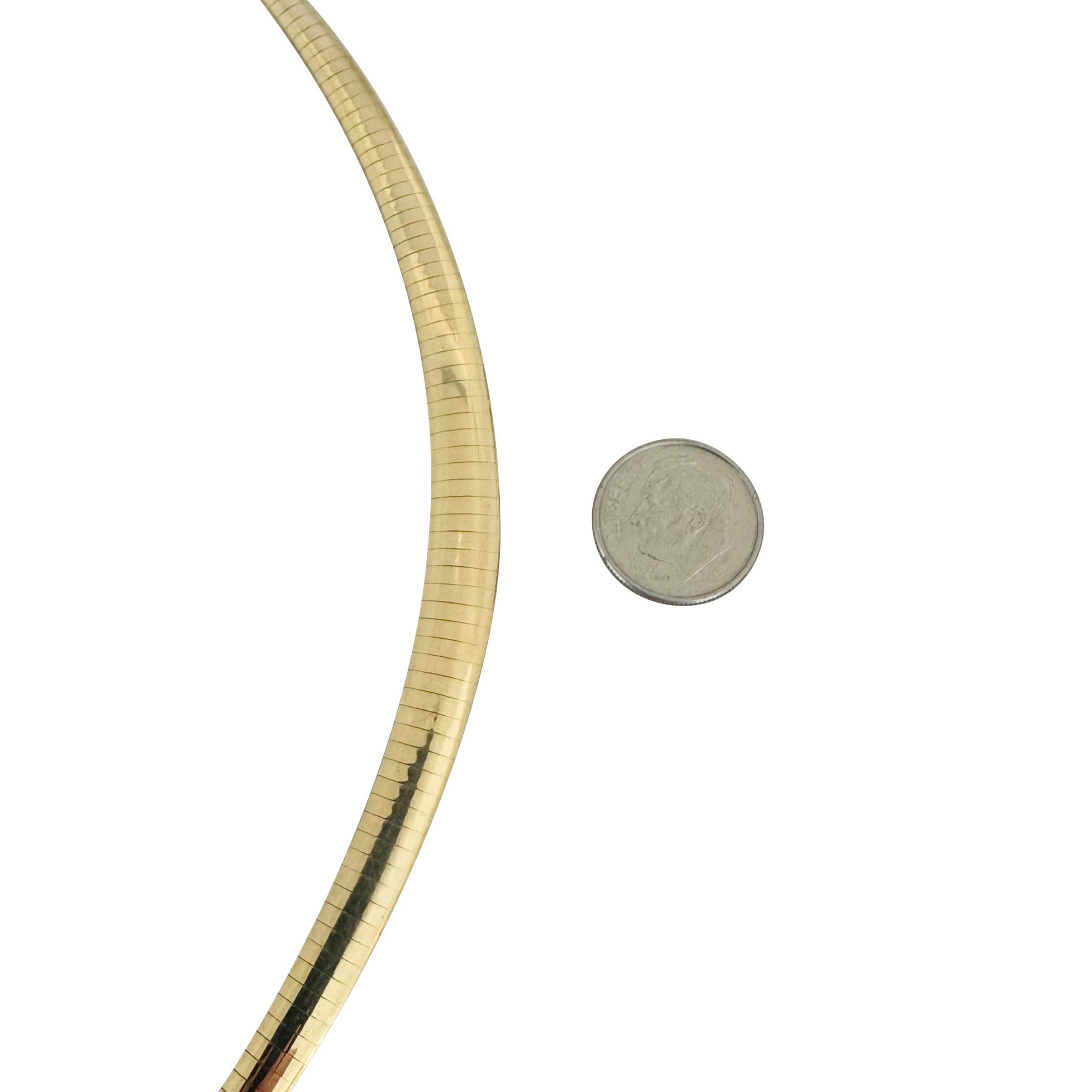 10k Gelbgold 30,3g massive abgestufte Omega-Gliederhalskette Italien 17