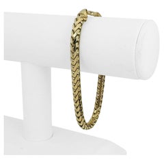 10k Yellow Gold 32.8g Solid Heavy 5mm Men's Squared Franco Link Bracelet 8.5"