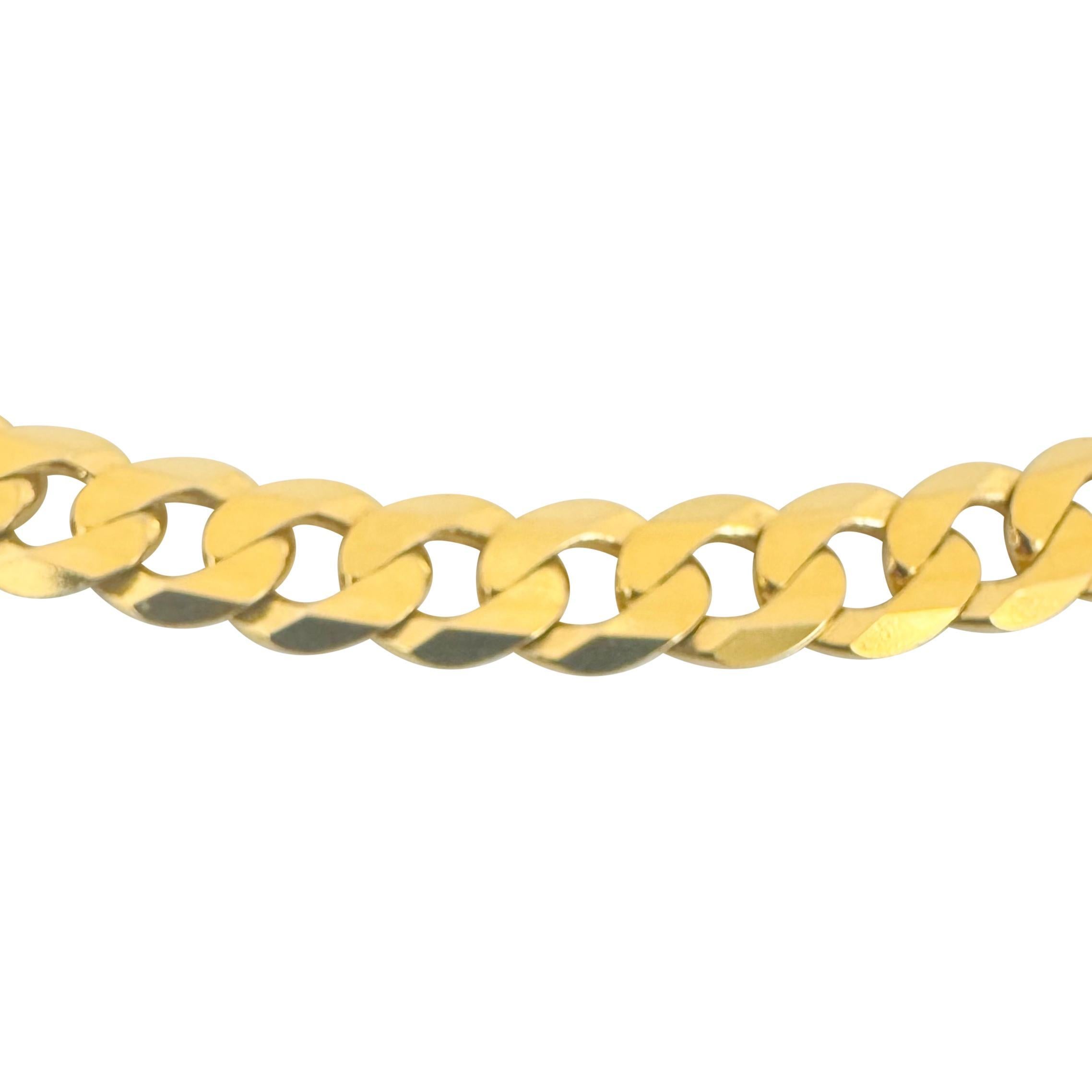 Women's 10k Yellow Gold 35.9g Solid Heavy 7.5mm Curb Link Chain Necklace Italy 22