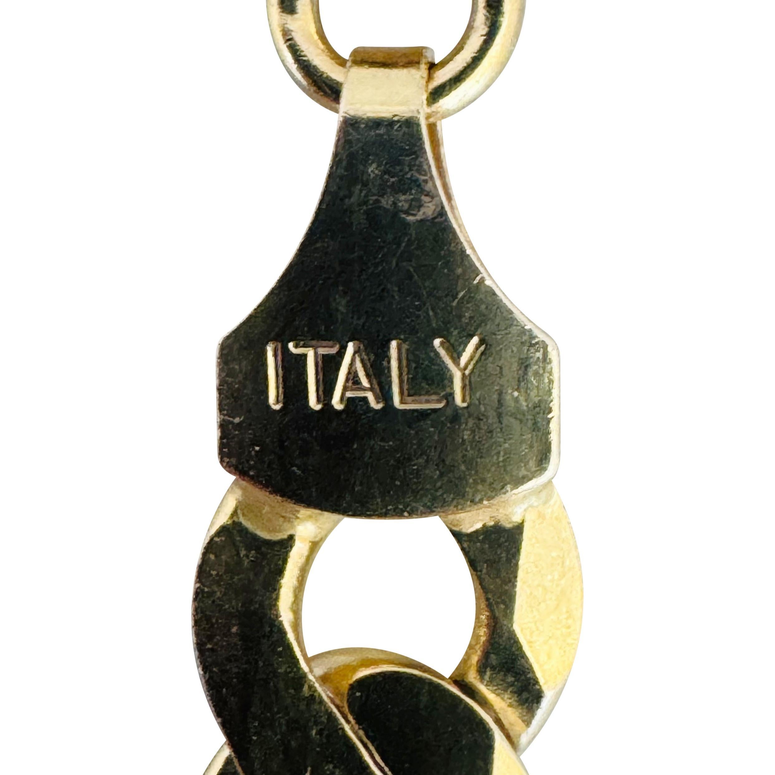 10k Yellow Gold 35.9g Solid Heavy 7.5mm Curb Link Chain Necklace Italy 22
