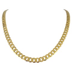 10k Gelbgold 35.9g massive schwere 7,5 mm geschwungene Gliederkette Halskette Italien 22"