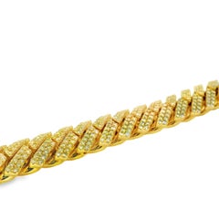 10k Gelbgold 37,40ctw Natürlicher Runder Brillant Diamant-besetzte Kubanische Kette